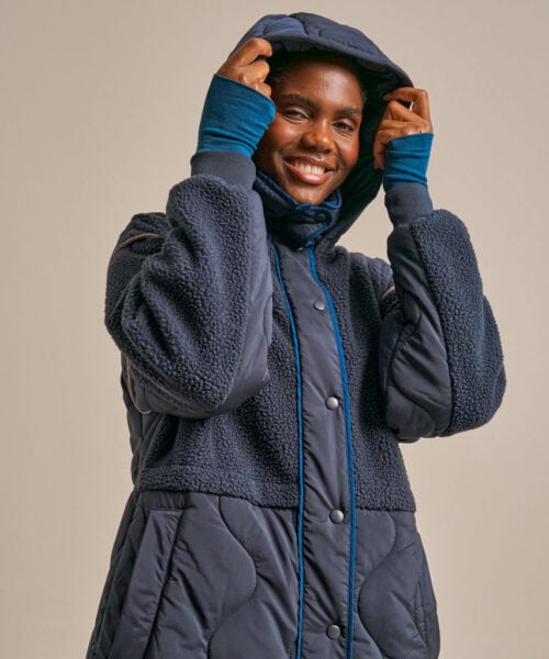 Bam2689 Cosy Fleece Coat Storm Navy Clothing 1