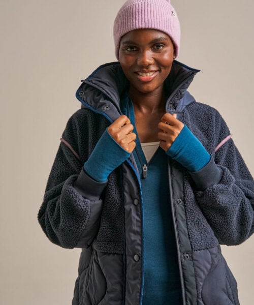 Bam2689 Cosy Fleece Coat Storm Navy Clothing 7