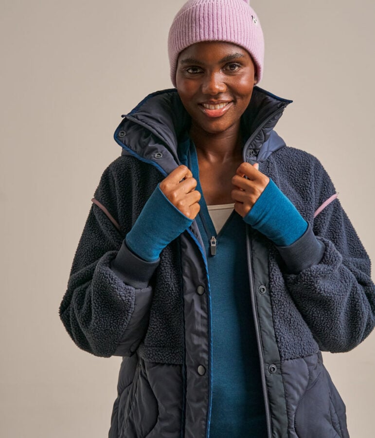 Bam2689 Cosy Fleece Coat Storm Navy Clothing 7
