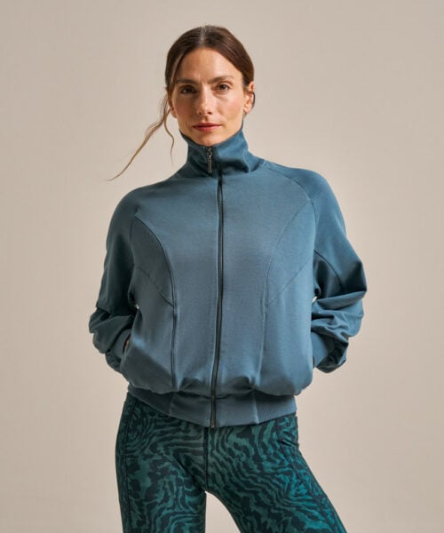 Bam2703 Nuture Sweat Bomber Jacket Agate Blue Clothing 1