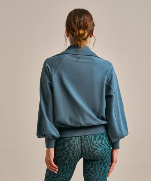 Bam2703 Nuture Sweat Bomber Jacket Agate Blue Clothing 3