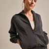 Bam2703 Nuture Sweat Bomber Jacket Washed Black Clothing 1
