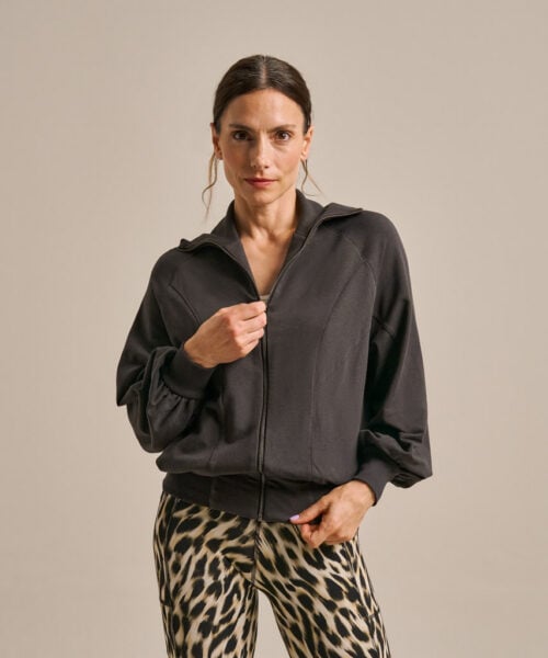 Bam2703 Nuture Sweat Bomber Jacket Washed Black Clothing 2