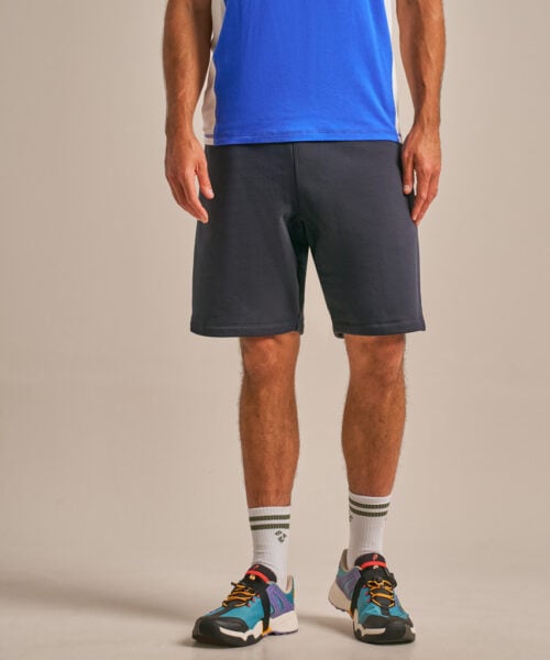 Bam2714 Brush Back Sweat Short Navy Clothing 1