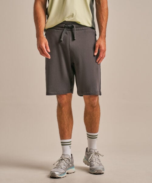 Bam2714 Brush Back Sweat Short Washed Black Clothing 2