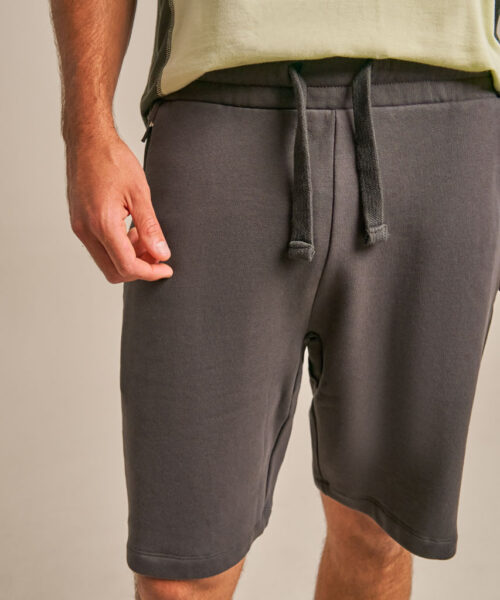 Bam2714 Brush Back Sweat Short Washed Black Clothing 5