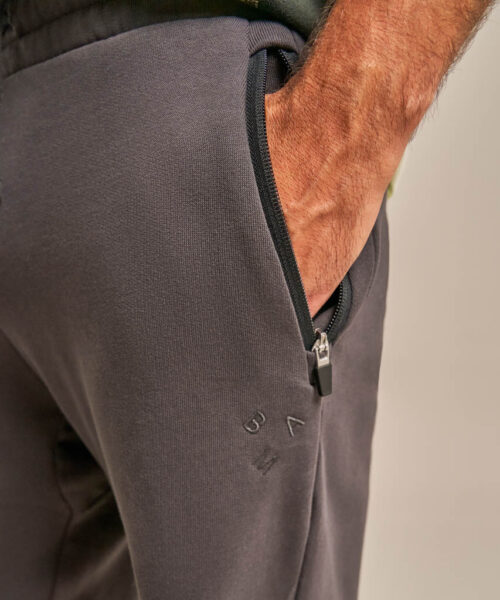 Bam2714 Brush Back Sweat Short Washed Black Clothing 6