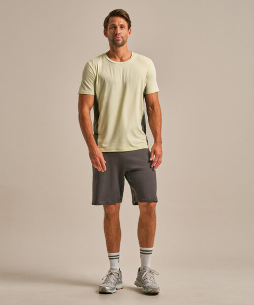 Bam2714 Brush Back Sweat Short Washed Black Clothing 7
