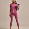 Bam2722 Enduro High Waisted Leggings Smokey Burgundy Bam Clothing 1