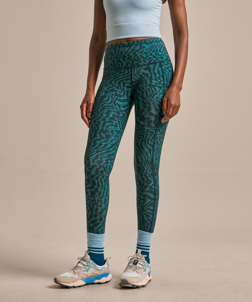 Bam Enduro Side Pocket Leggings In Green