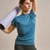 Bam2765 Short Sleeve Flow Top Agate Blue Clothing 1
