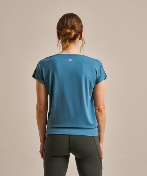 Bam2765 Short Sleeve Flow Top Agate Blue Clothing 4