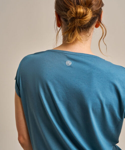 Bam2765 Short Sleeve Flow Top Agate Blue Clothing 5