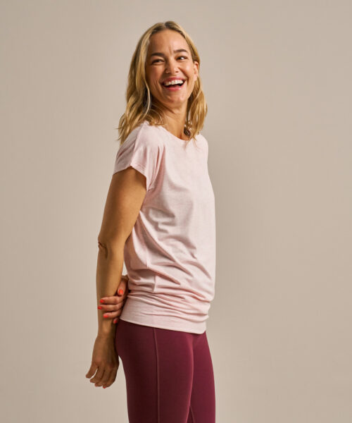Bam2765 Short Sleeve Flow Top Blossom Blush Clothing 3