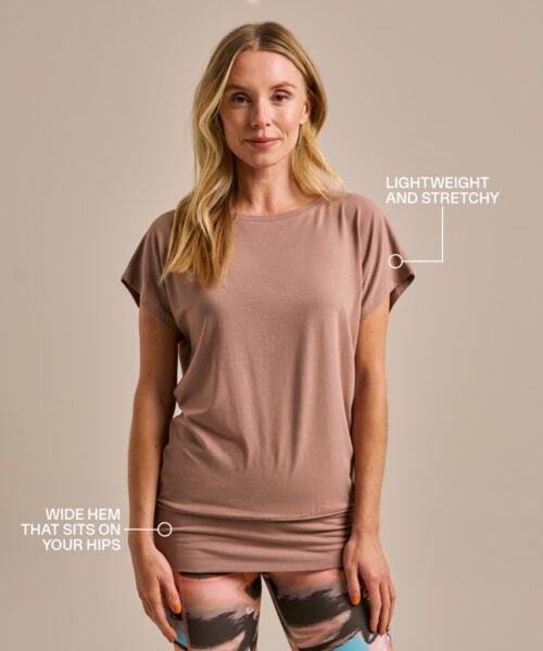 Bam2765 Short Sleeve Flow Top Macaroon Bam Clothing