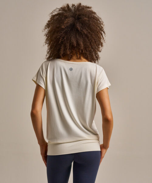 Bam2765 Short Sleeve Flow Top Oat Milk Clothing 4
