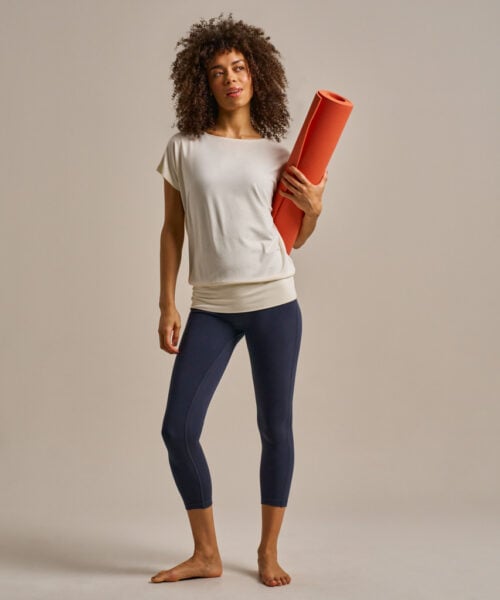 Bam2765 Short Sleeve Flow Top Oat Milk Clothing 7