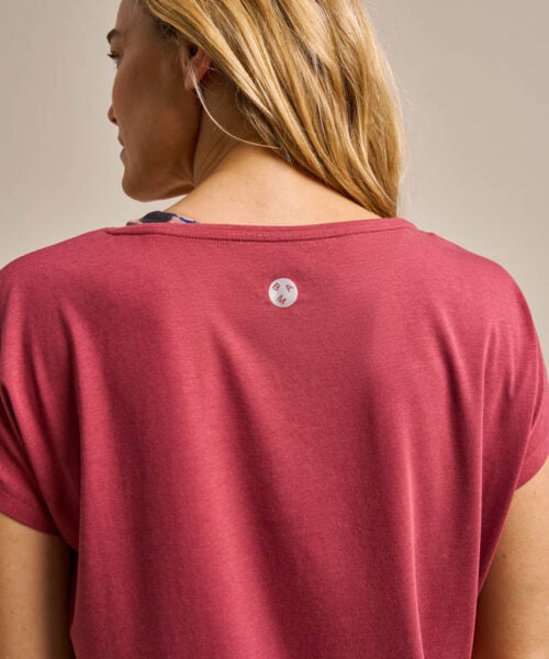 Bam2765 Short Sleeve Flow Top Rose Garnet Clothing 4