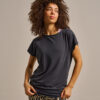 Bam2765 Short Sleeve Flow Top Washed Black Clothing 1