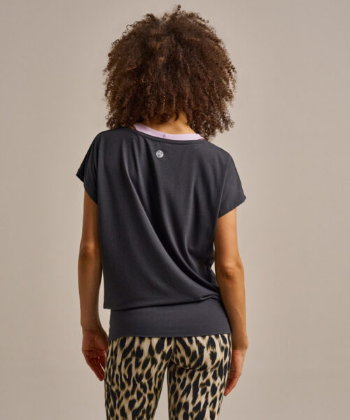 Bam2765 Short Sleeve Flow Top Washed Black Clothing 3
