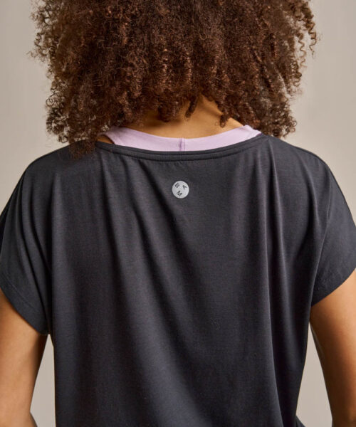 Bam2765 Short Sleeve Flow Top Washed Black Clothing 5