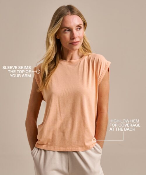 Bam2814 Serene Easy Top Clemetine Marl Bam Clothing