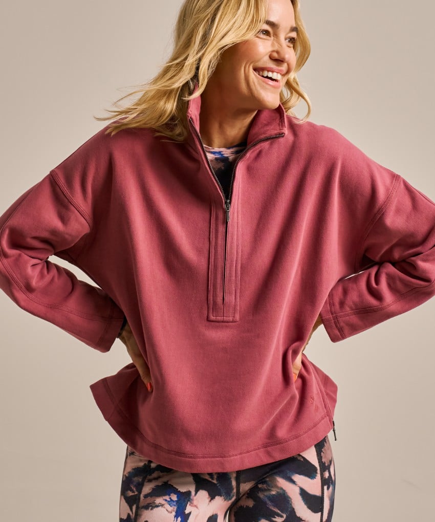 Bam2818 Easy Zip Sweatshirt Rose Garnet Clothing 1