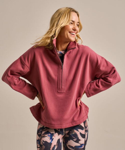 Bam2818 Easy Zip Sweatshirt Rose Garnet Clothing 1