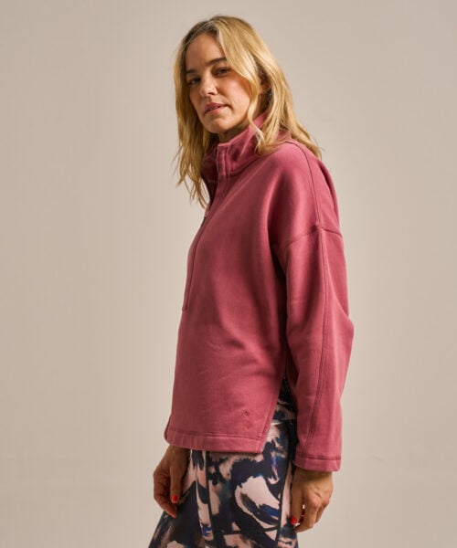 Bam2818 Easy Zip Sweatshirt Rose Garnet Clothing 3