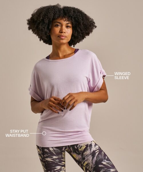 Bam2820 Free Flow Top Lavender Blush Marl Bam Clothing