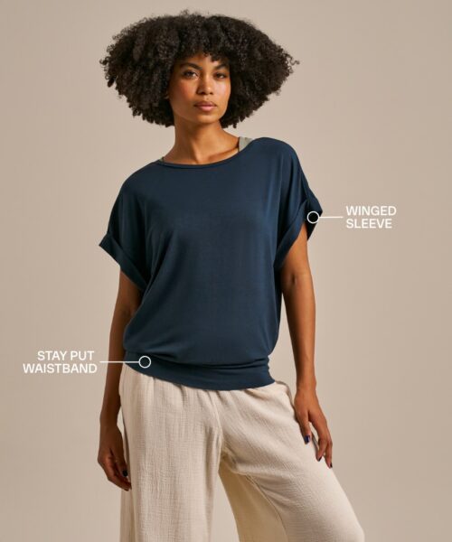 Bam2820 Free Flow Top Navy Bam Clothing
