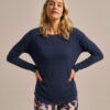 Bam2850 Long Sleeve Yoga Top Mariner Navy Clothing 1