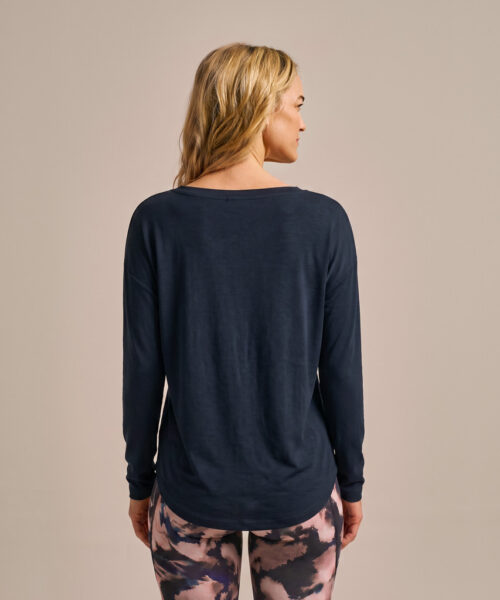 Bam2850 Long Sleeve Yoga Top Mariner Navy Clothing 3