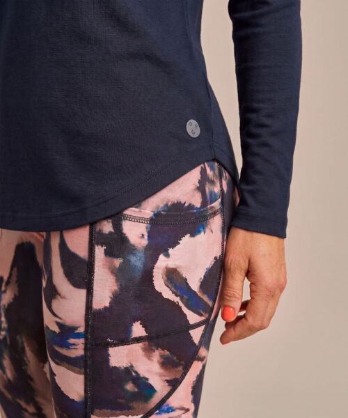 Bam2850 Long Sleeve Yoga Top Mariner Navy Clothing 4