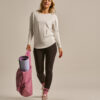 Bam2850 Long Sleeve Yoga Top Oatmeal Marl Clothing 1