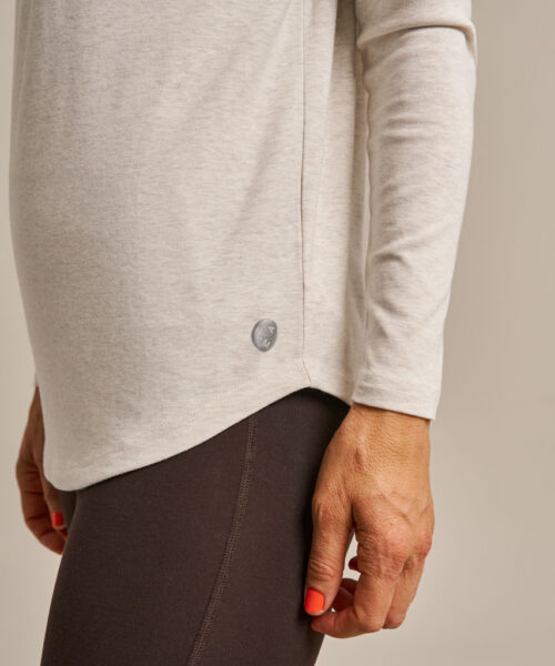 Bam2850 Long Sleeve Yoga Top Oatmeal Marl Clothing 5