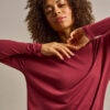 Bam2850 Long Sleeve Yoga Top Rose Garnet Clothing 1