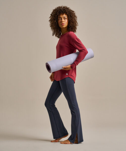 Bam2850 Long Sleeve Yoga Top Rose Garnet Clothing 6