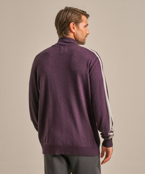 Bam2855 Quarter Zip Knit Damson Clothing 4