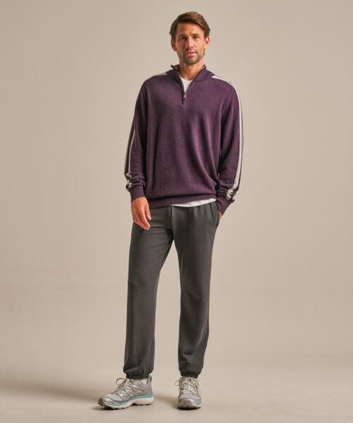 Bam2855 Quarter Zip Knit Damson Clothing 6