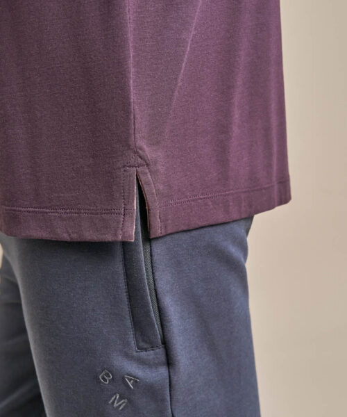 Bam2859 Quarter Zip Polo Shirt Dark Damson Clothing 1
