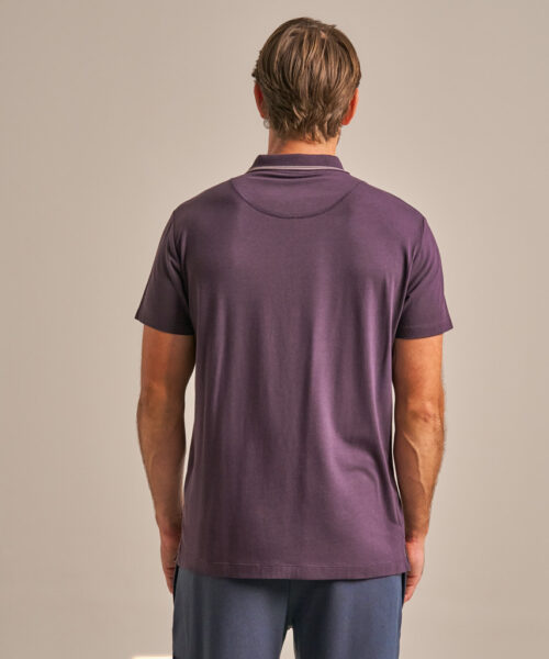 Bam2859 Quarter Zip Polo Shirt Dark Damson Clothing 4