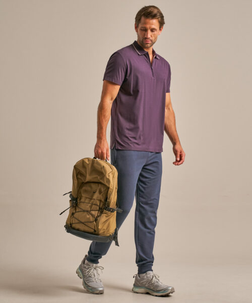 Bam2859 Quarter Zip Polo Shirt Dark Damson Clothing 6