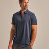 Bam2859 Quarter Zip Polo Shirt Navy Clothing 1