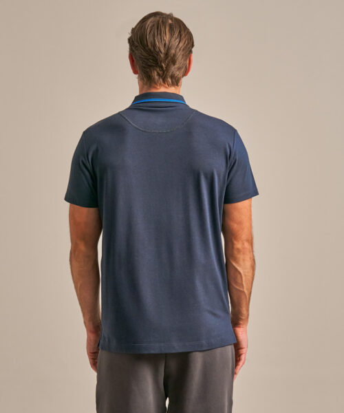 Bam2859 Quarter Zip Polo Shirt Navy Clothing 3