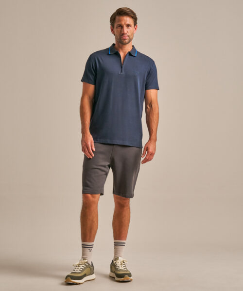 Bam2859 Quarter Zip Polo Shirt Navy Clothing 6
