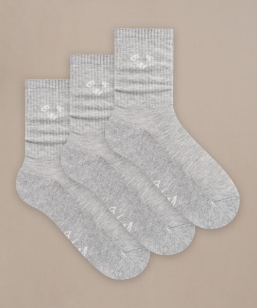 Bam2879 Active Crew Socks Grey 3 Pack Clothing 1