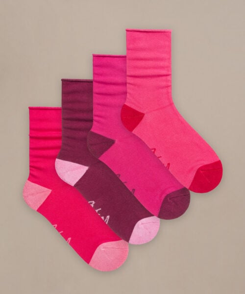 Bam2882 Everyday Roll Top Socks Berry Mix Clothing 1