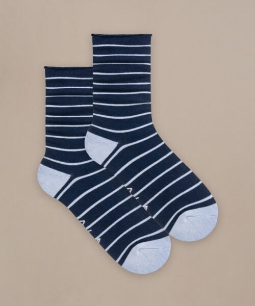 Bam2882 Everyday Roll Top Socks Blue Mix Clothing 3