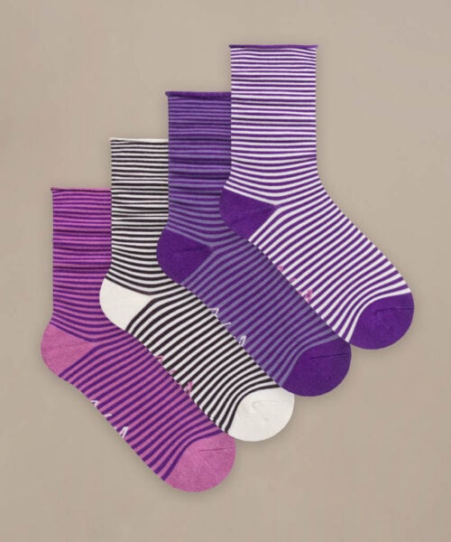 Bam2882 Everyday Roll Top Socks Purple Mix Clothing 1